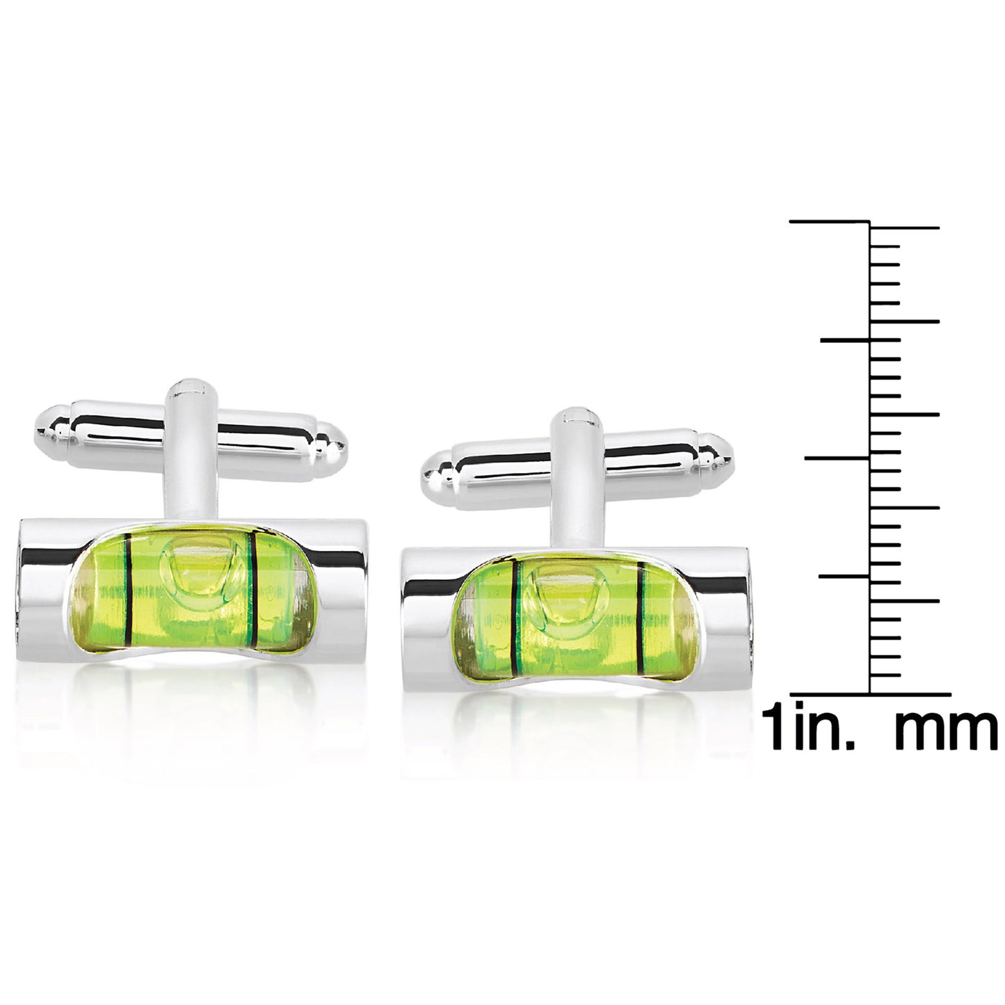 Men's Polished Level Silver Tone Cufflinks