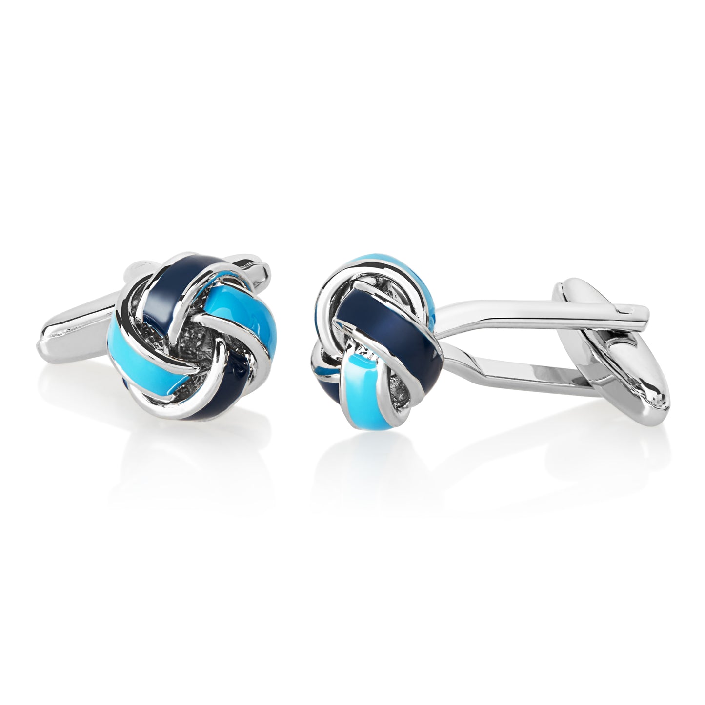 Men's Polished Blue True Love Knot Cufflinks