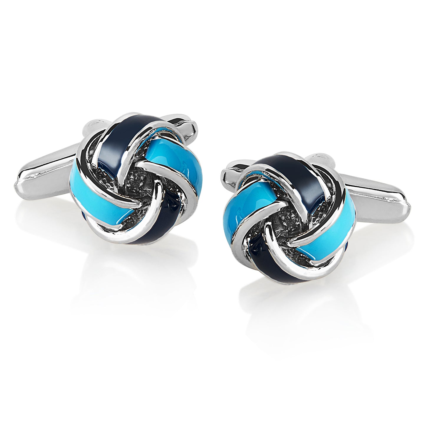 Men's Polished Blue True Love Knot Cufflinks