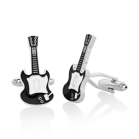 Men's High Polished Electric Guitar Cuff Links