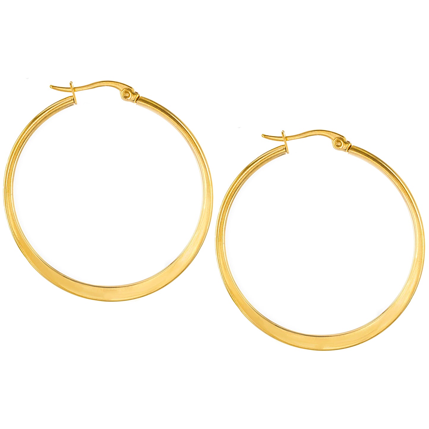 ELYA Women's High Polished Hoop Stainless Steel Earrings