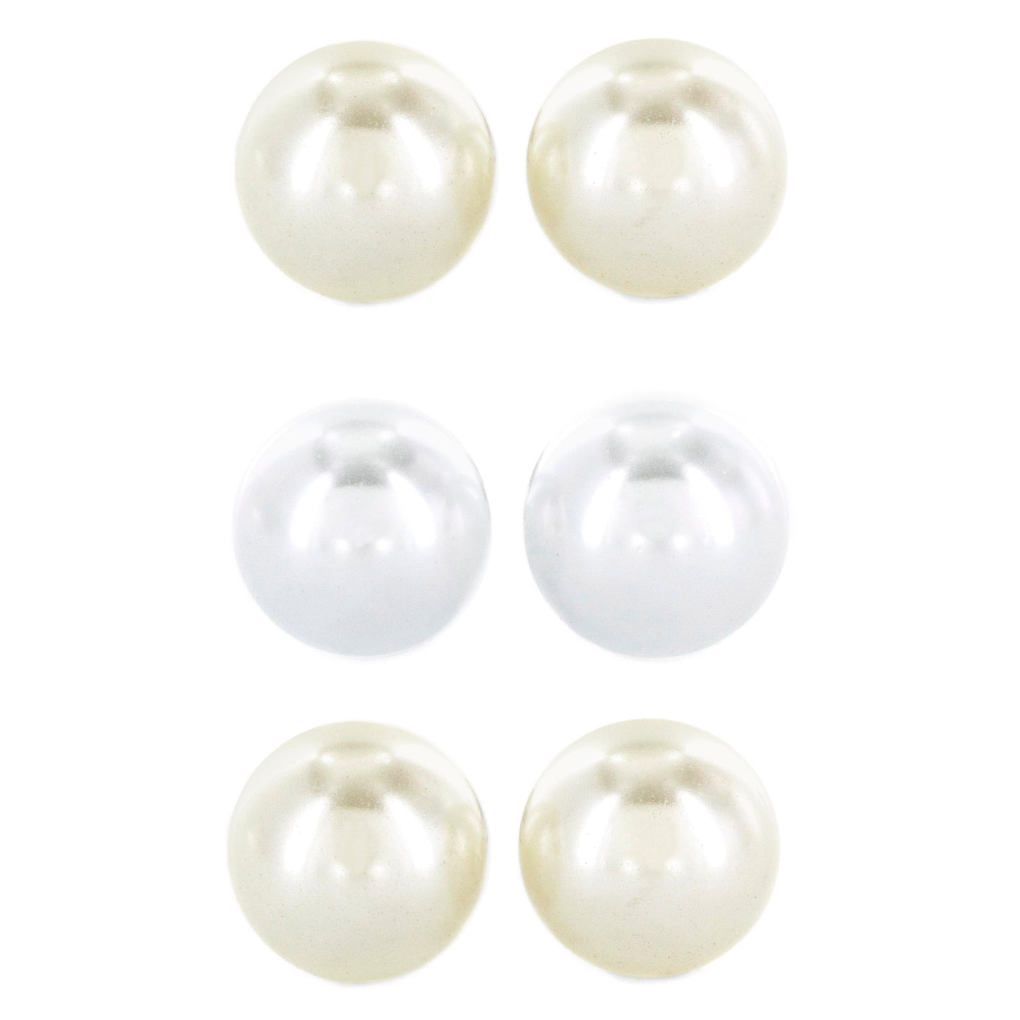 ELYA Women's White, Cream, and Off-White Stud Earring Set