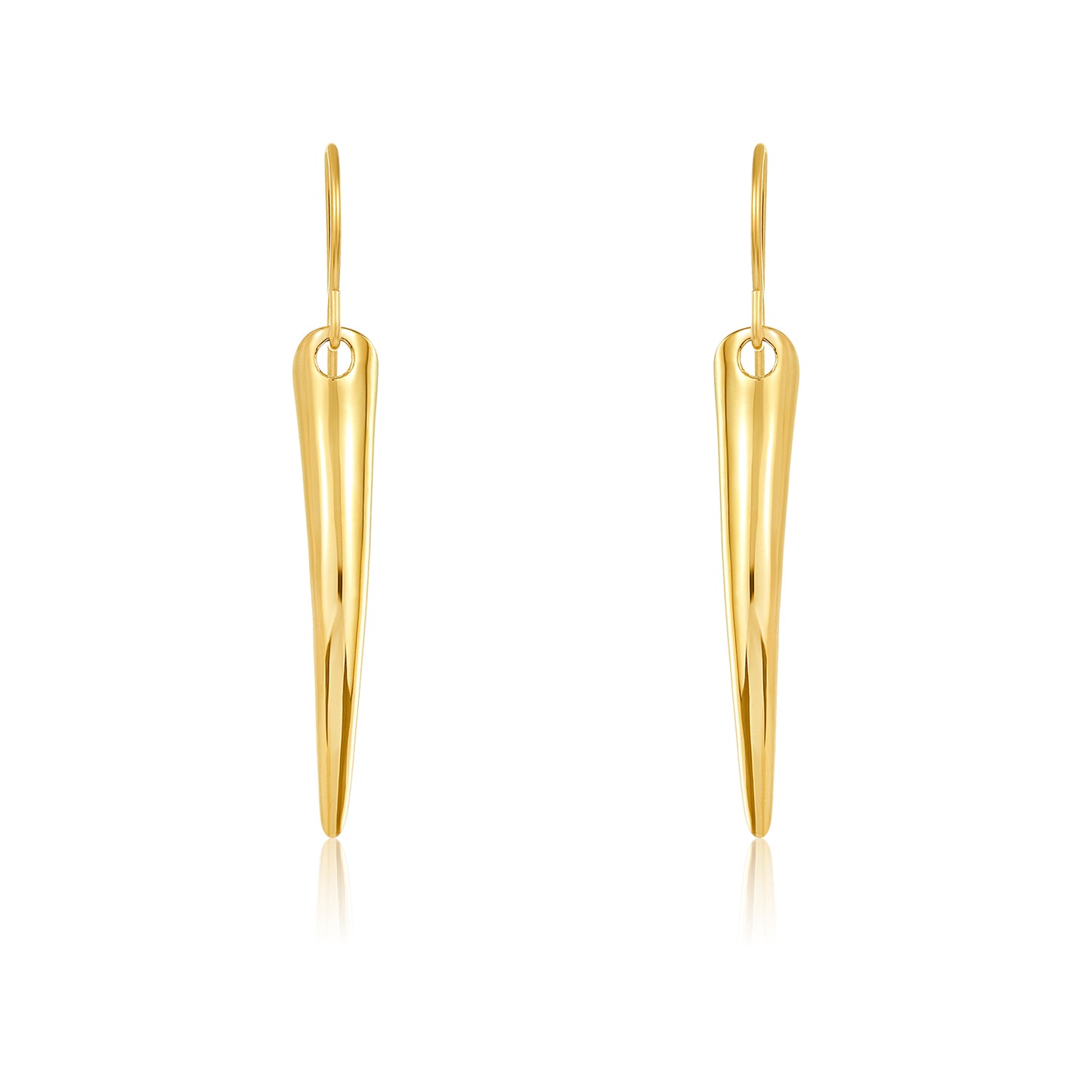 ELYA Women's Polished Curved Dangle Stainless Steel Earrings