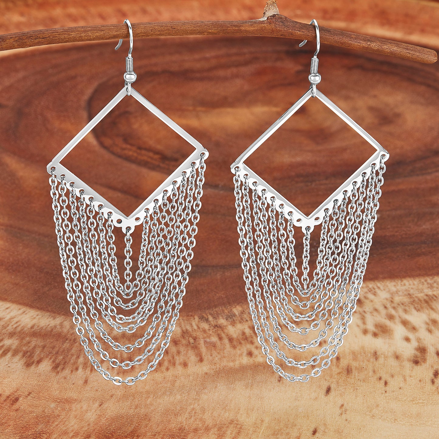 ELYA Stainless Steel Chandelier Earrings