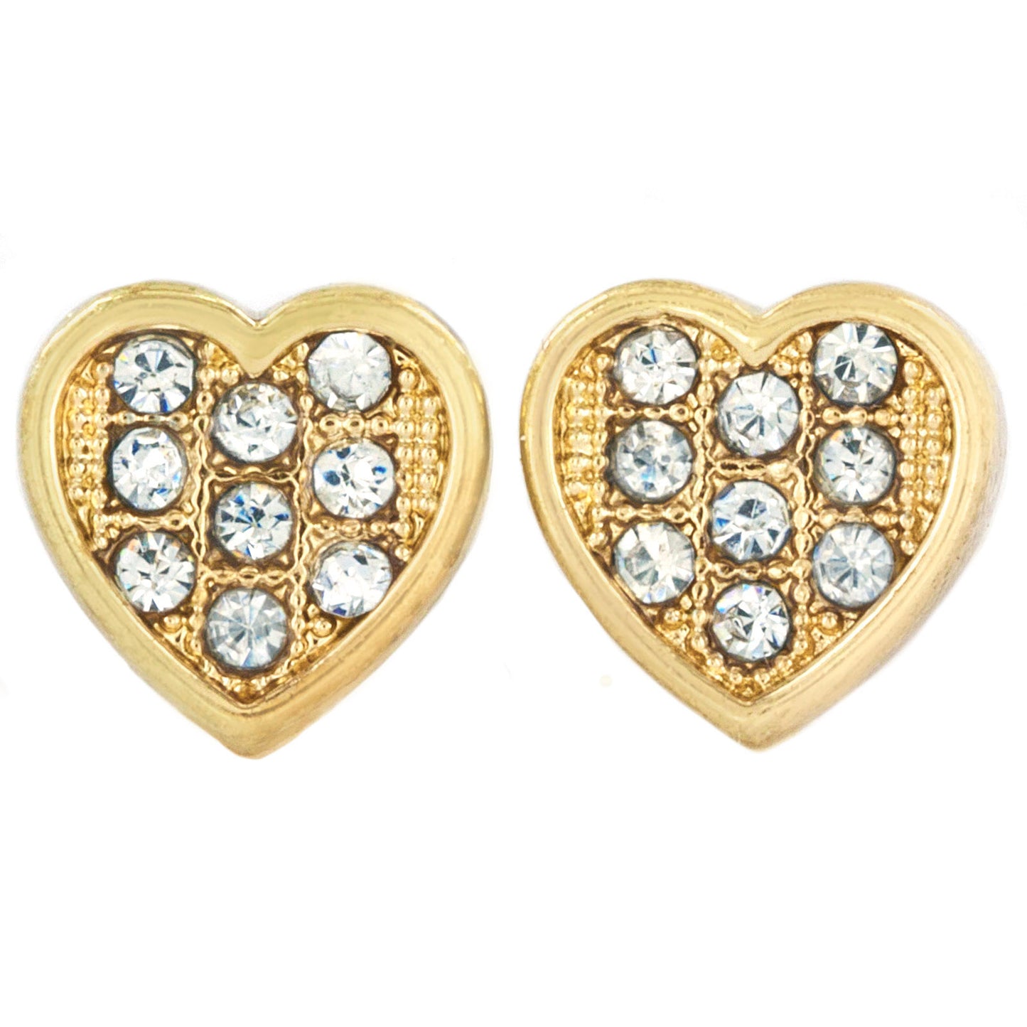 Micro Pave Crystal Heart Shaped Stud Earrings