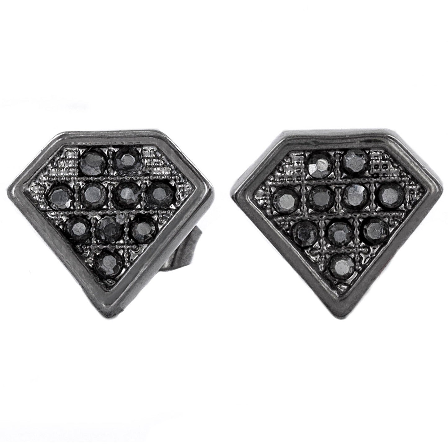 Micro Pave Crystal Diamond Shaped Post Stud Earrings