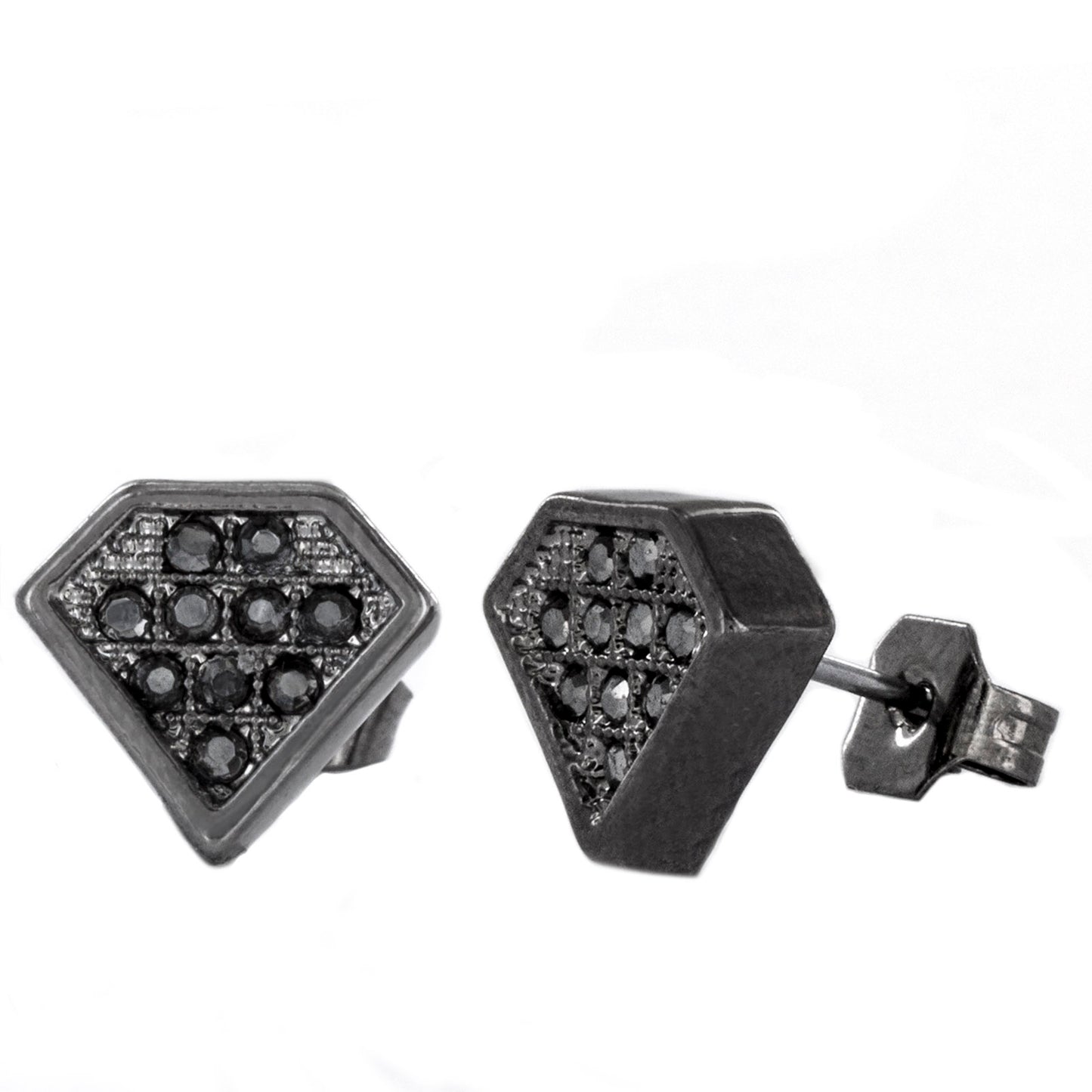Micro Pave Crystal Diamond Shaped Post Stud Earrings