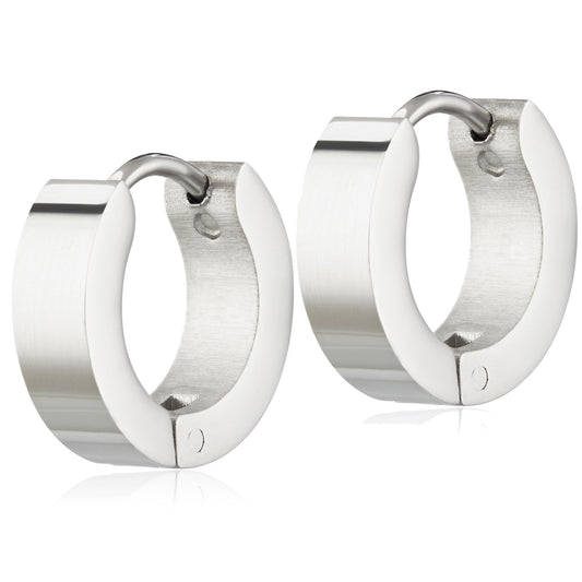 ELYA Women's Polished Hoop Stainless Steel Earrings