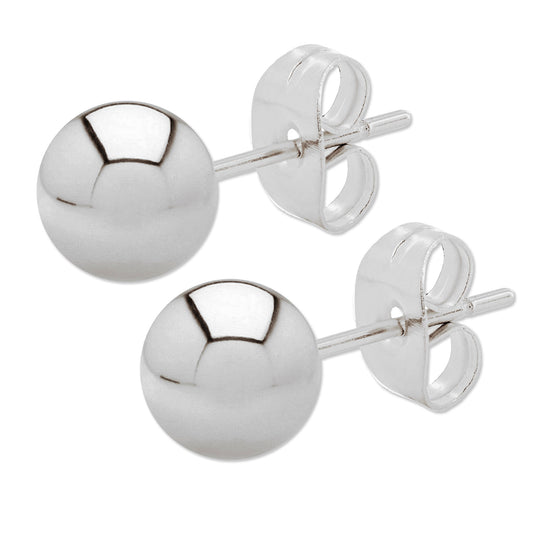 Polished Multicolor Ball Stud Stainless Steel Earring Set - (7mm Wide)