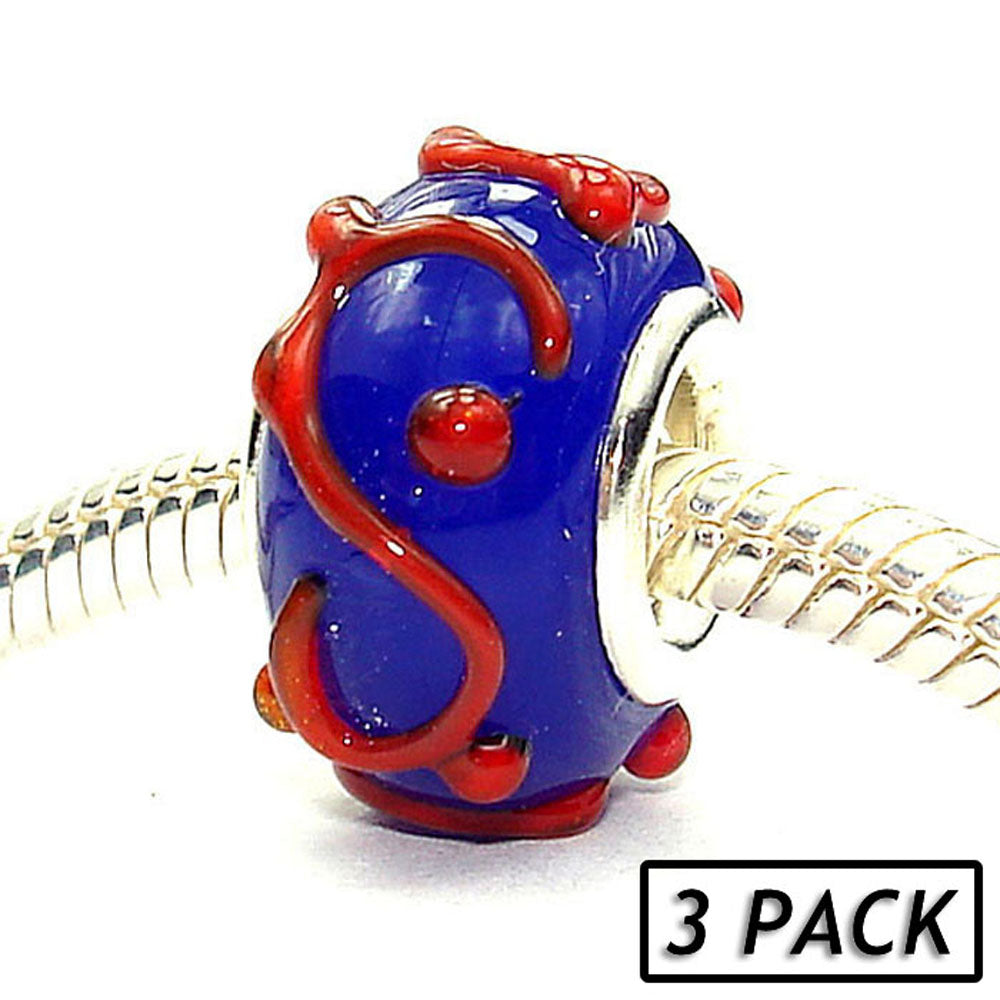 Coastal Collection Silver Glass Beads (3 Pack) - Swirly von Swirlson