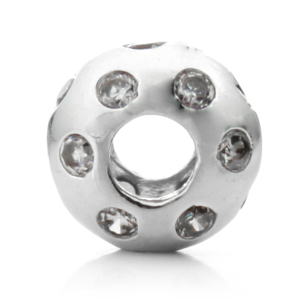 Pacific Beads Silver Plated Crystal Bead - "Disco Night" Crystal