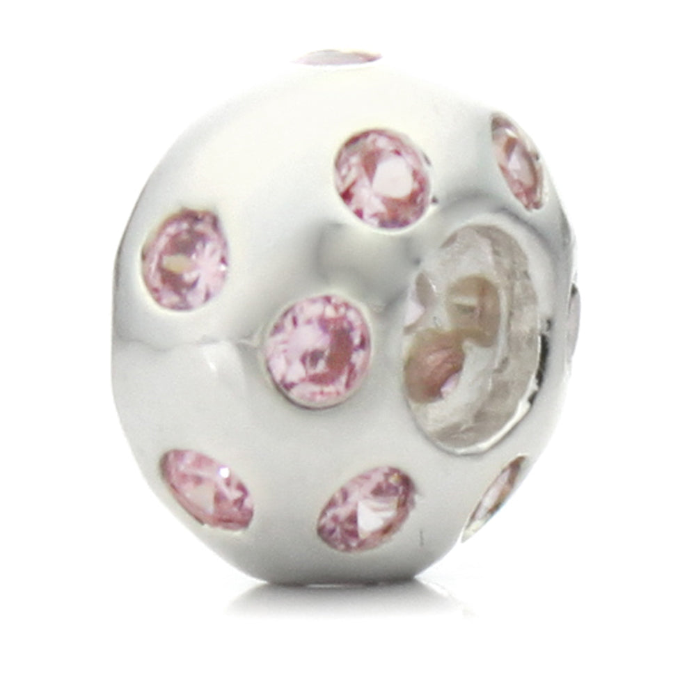 Pacific Beads Silver Plated Crystal Bead - "Disco Night" Crystal