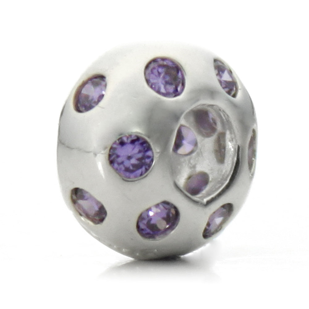 Pacific Beads Silver Plated Crystal Bead - "Disco Night" Crystal