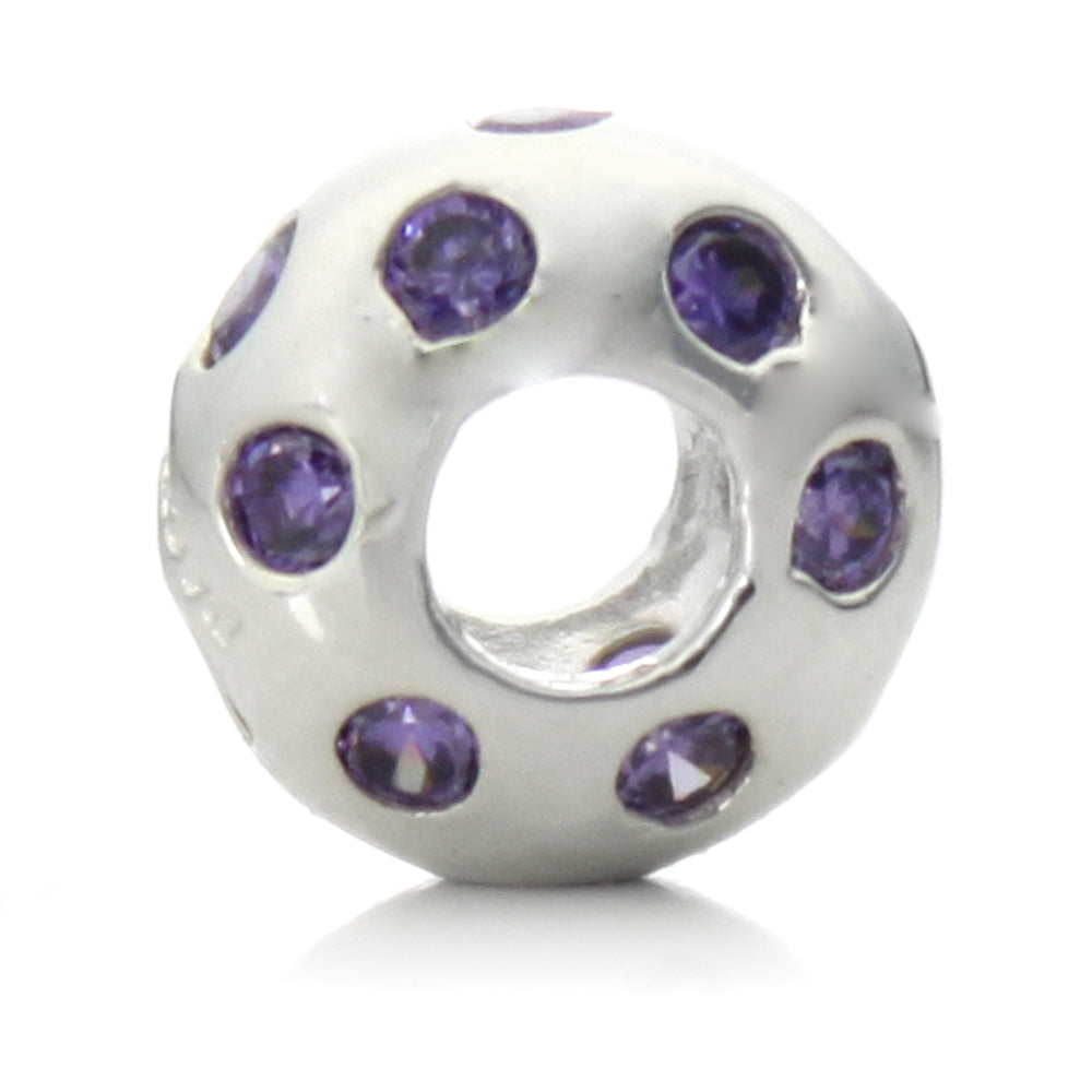 Pacific Beads Silver Plated Crystal Bead - "Disco Night" Crystal