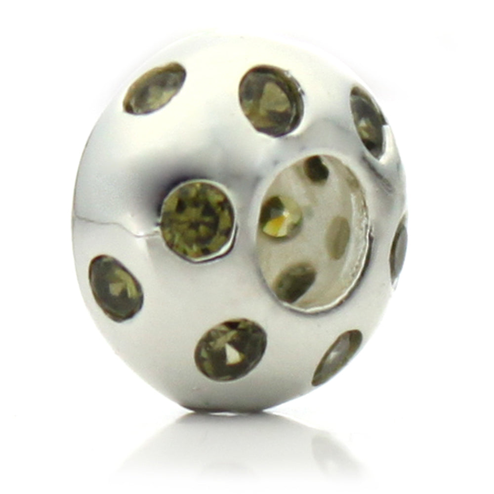 Pacific Beads Silver Plated Crystal Bead - "Disco Night" Crystal