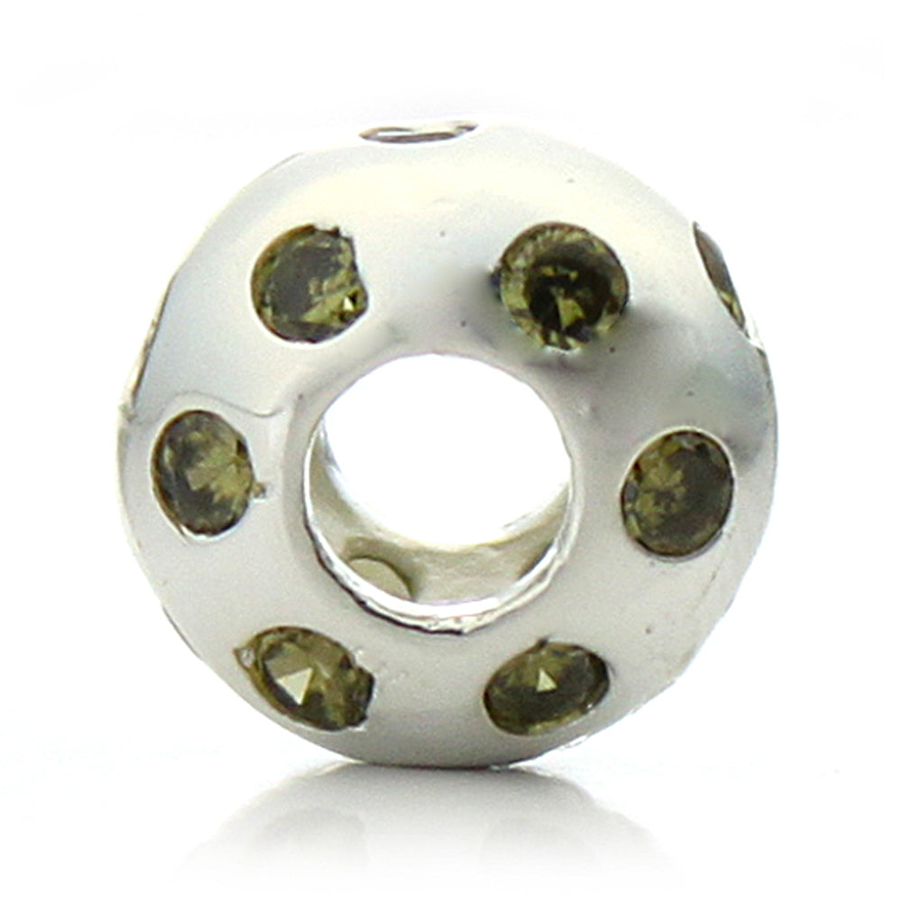 Pacific Beads Silver Plated Crystal Bead - "Disco Night" Crystal