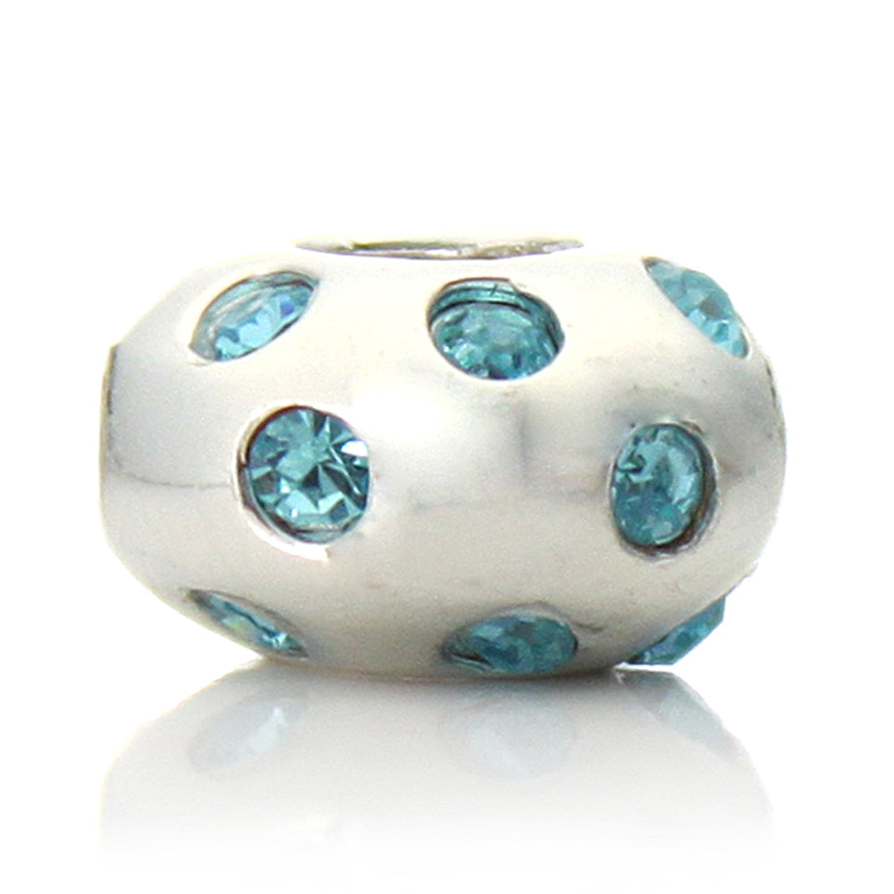 Pacific Beads Silver Plated Crystal Bead - "Disco Night" Crystal