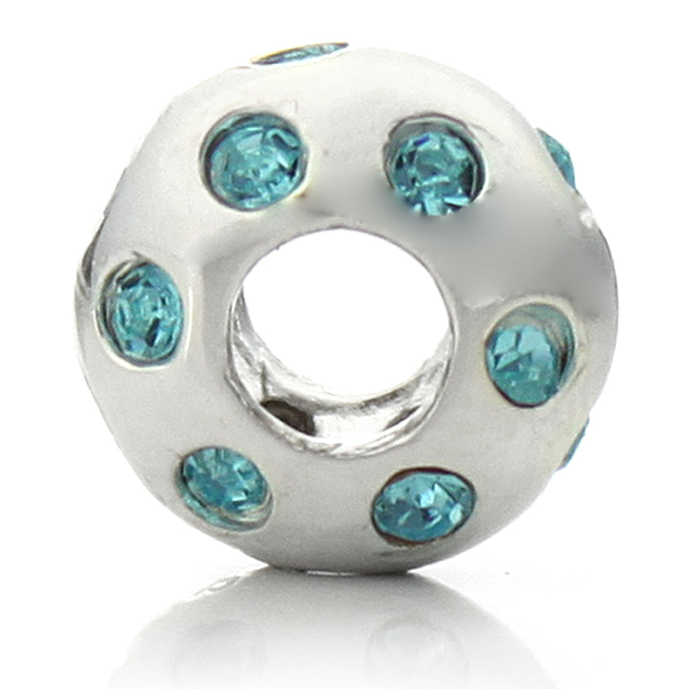 Pacific Beads Silver Plated Crystal Bead - "Disco Night" Crystal
