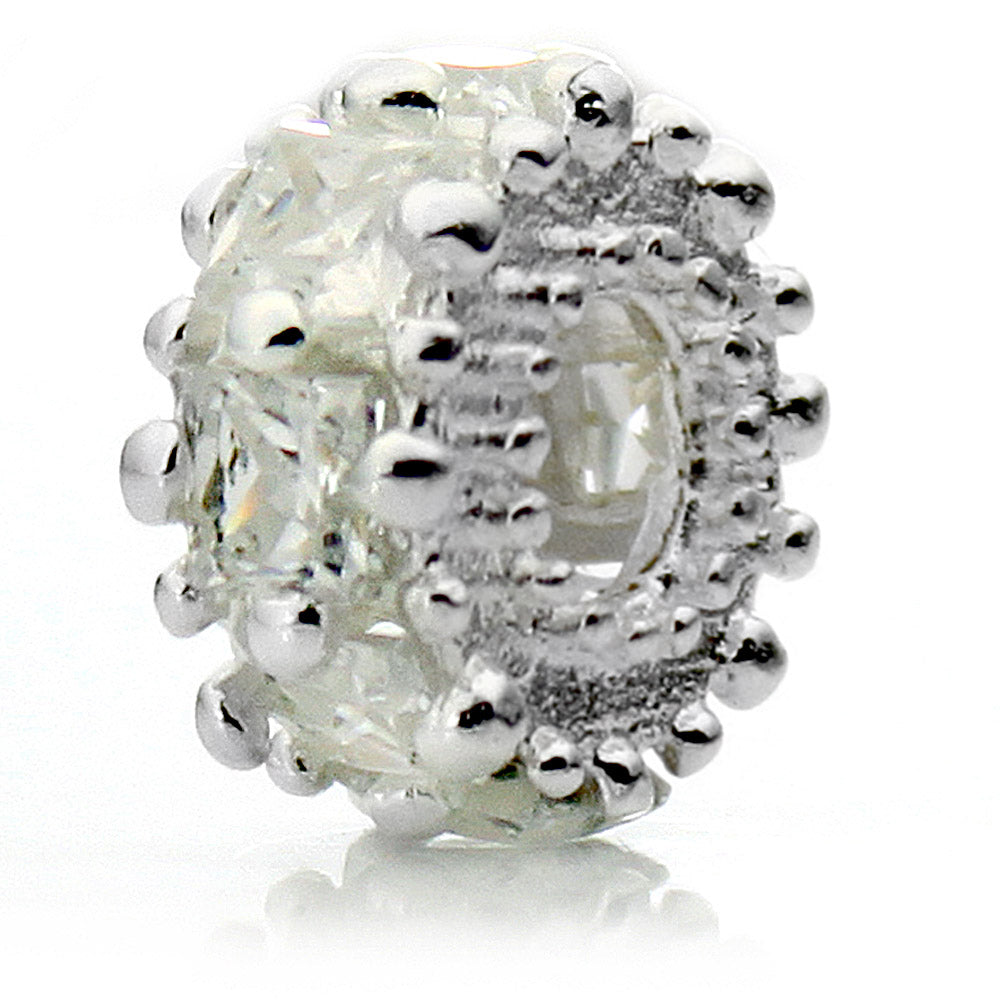 Pacific Beads Silver Plated Crystal Bead - "Glitteratzi" Crystal