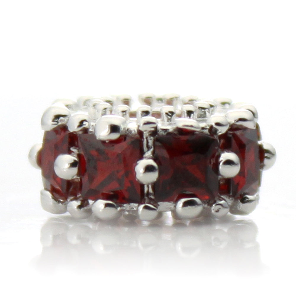 Pacific Beads Silver Plated Crystal Bead - "Glitteratzi" Crystal