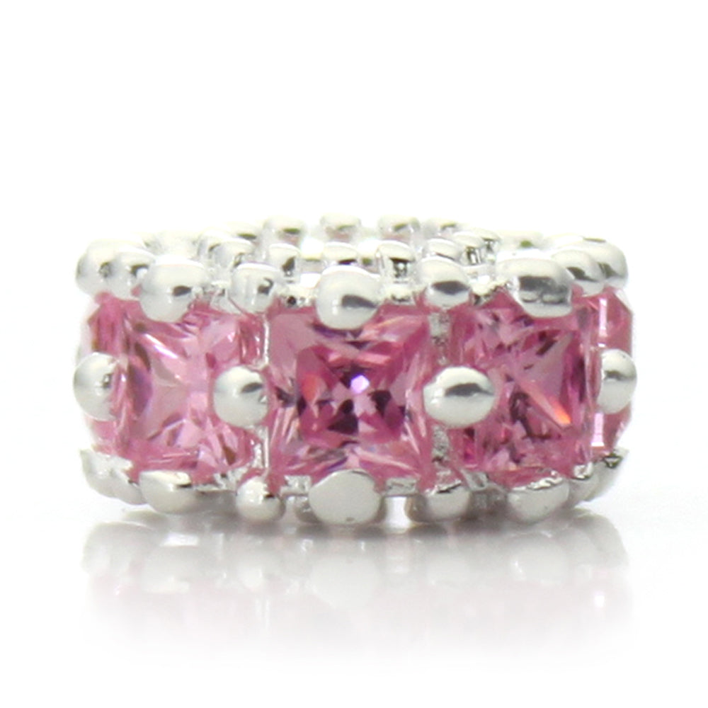 Pacific Beads Silver Plated Crystal Bead - "Glitteratzi" Crystal