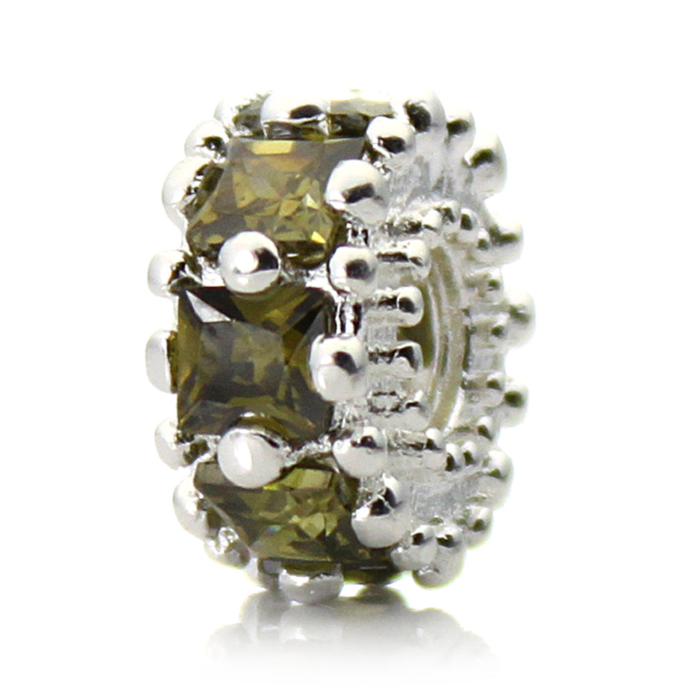 Pacific Beads Silver Plated Crystal Bead - "Glitteratzi" Crystal