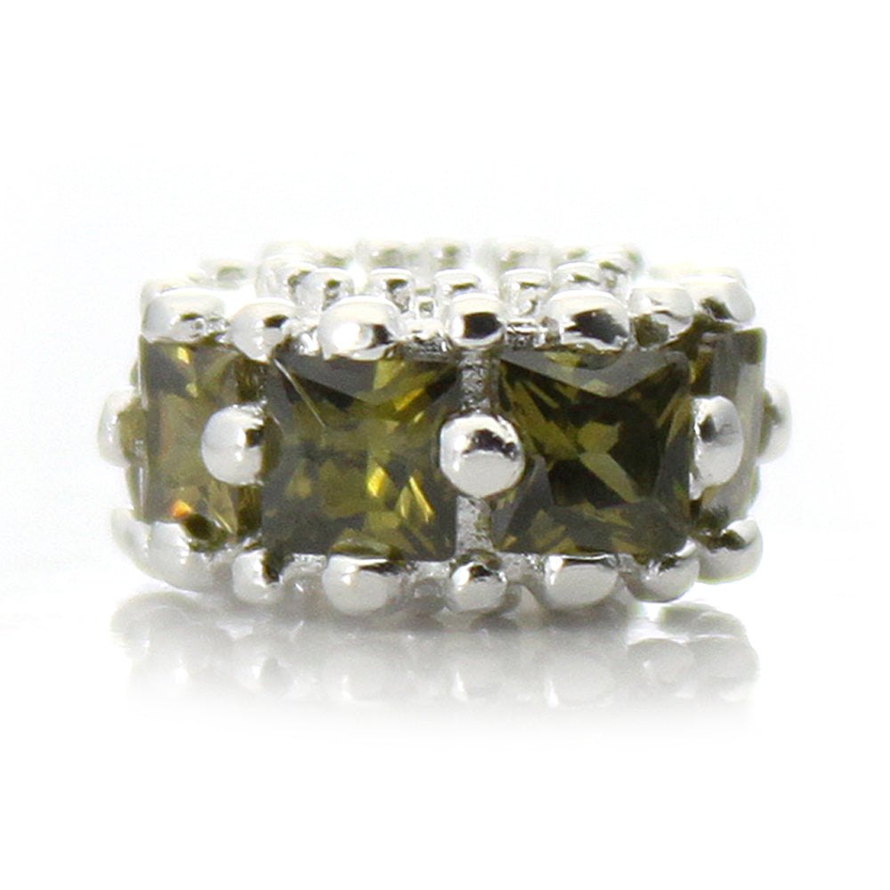 Pacific Beads Silver Plated Crystal Bead - "Glitteratzi" Crystal