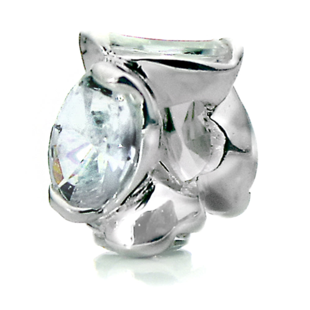 Pacific Beads Silver Plated Crystal Bead - "Bling" Crystal
