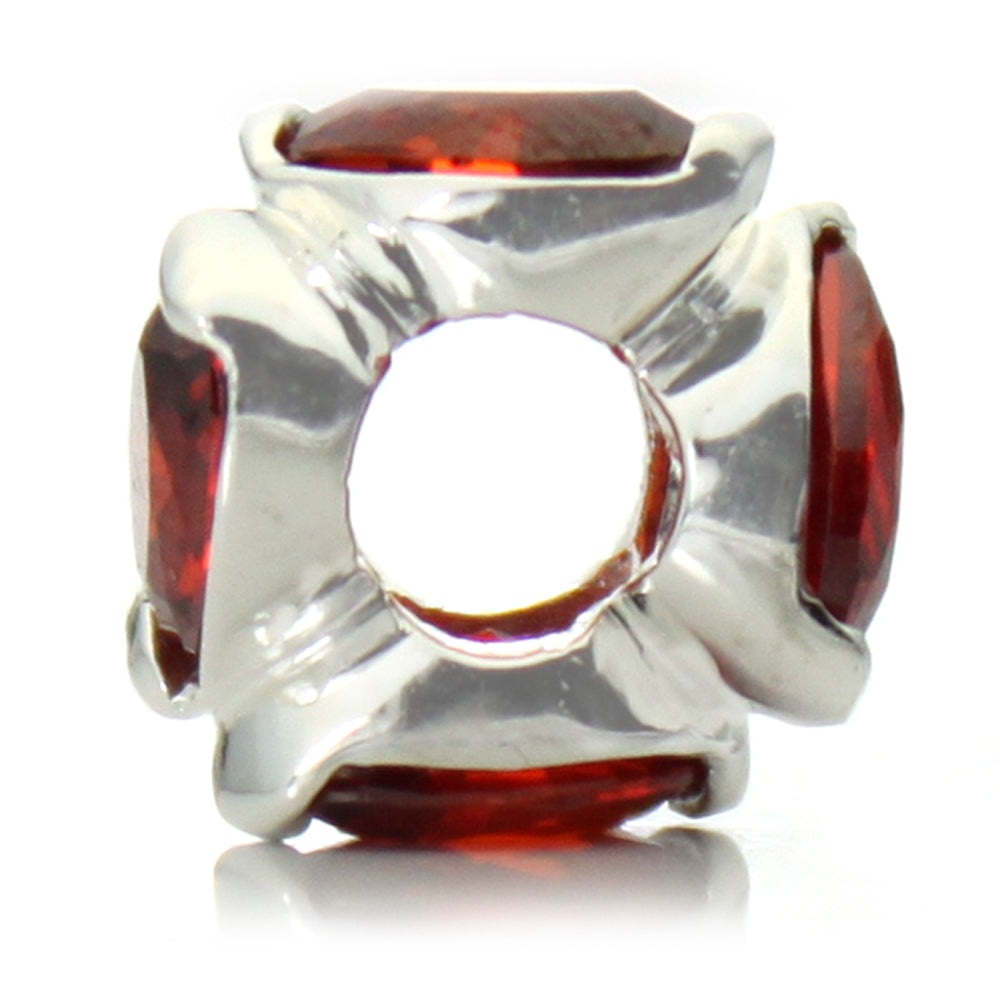 Pacific Beads Silver Plated Crystal Bead - "Bling" Crystal