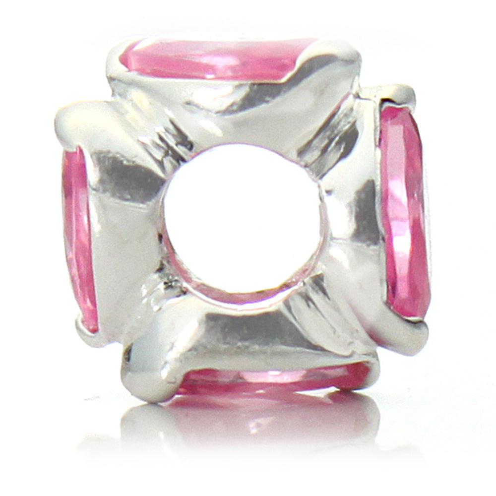 Pacific Beads Silver Plated Crystal Bead - "Bling" Crystal