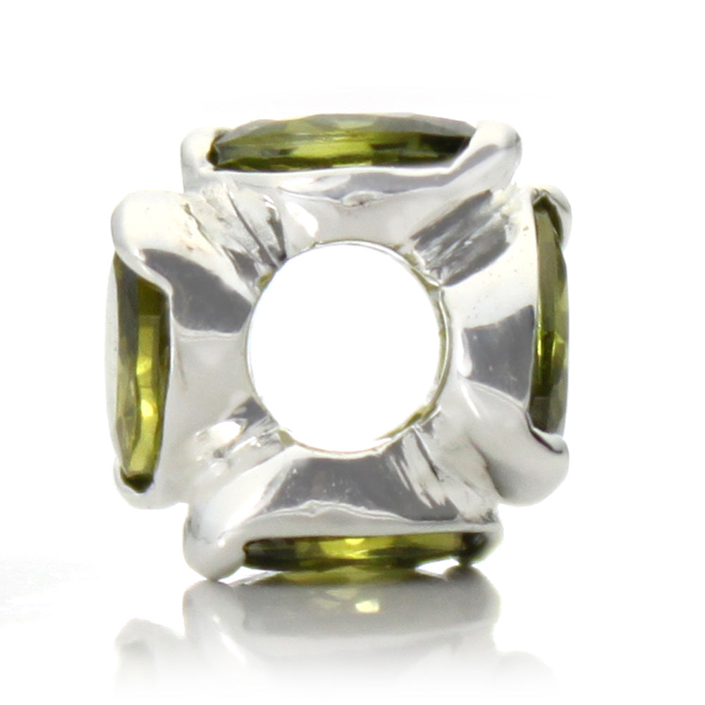 Pacific Beads Silver Plated Crystal Bead - "Bling" Crystal