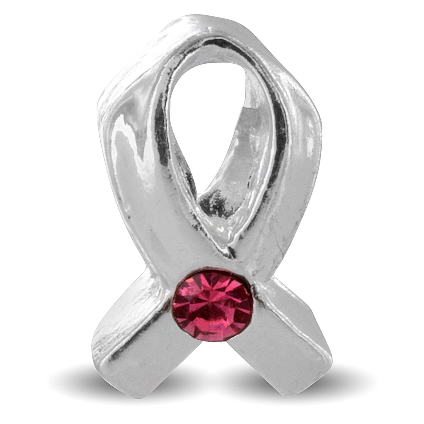 Breast Cancer Awareness Bead with Light Pink Stone