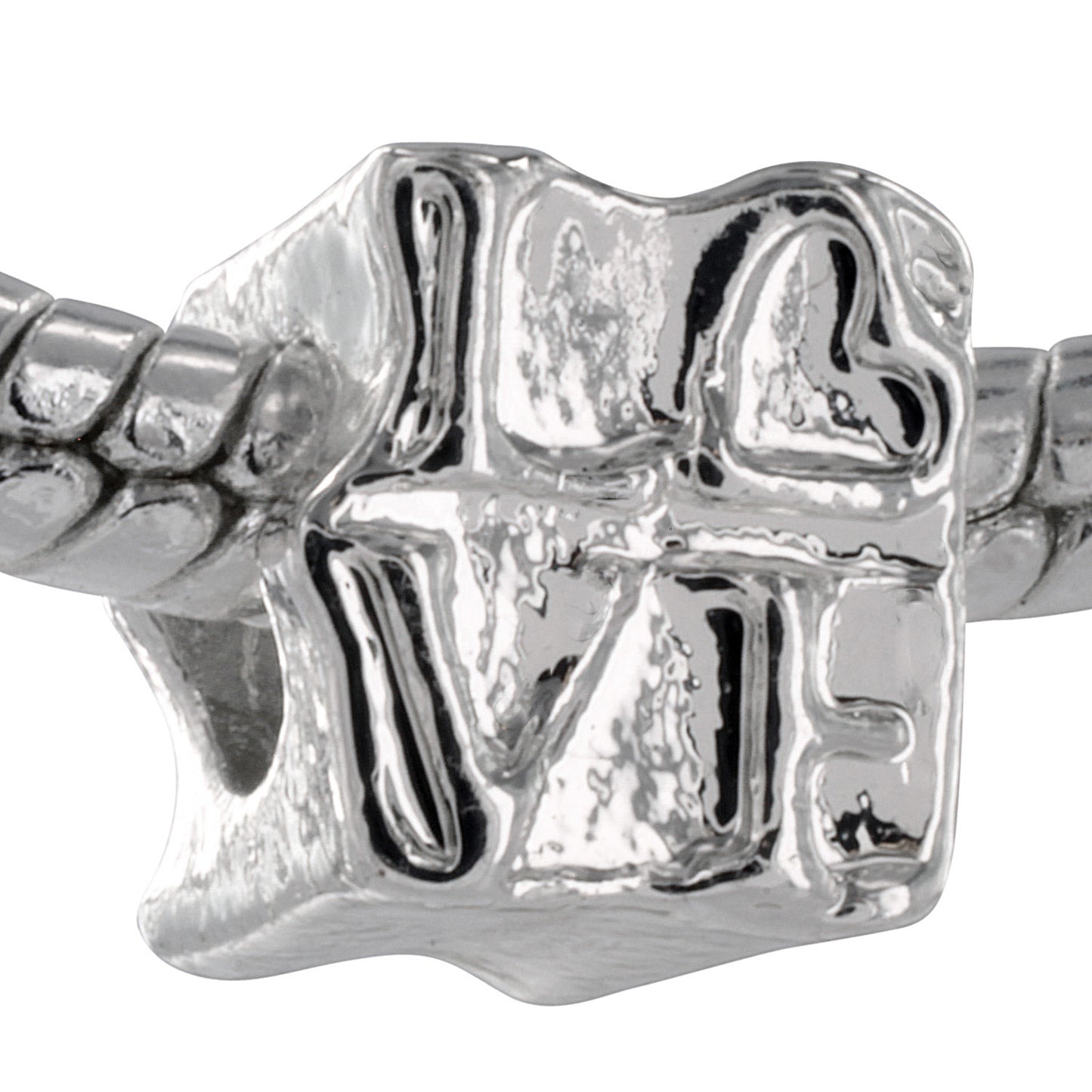 Block Formation Love Silver Plated Bead