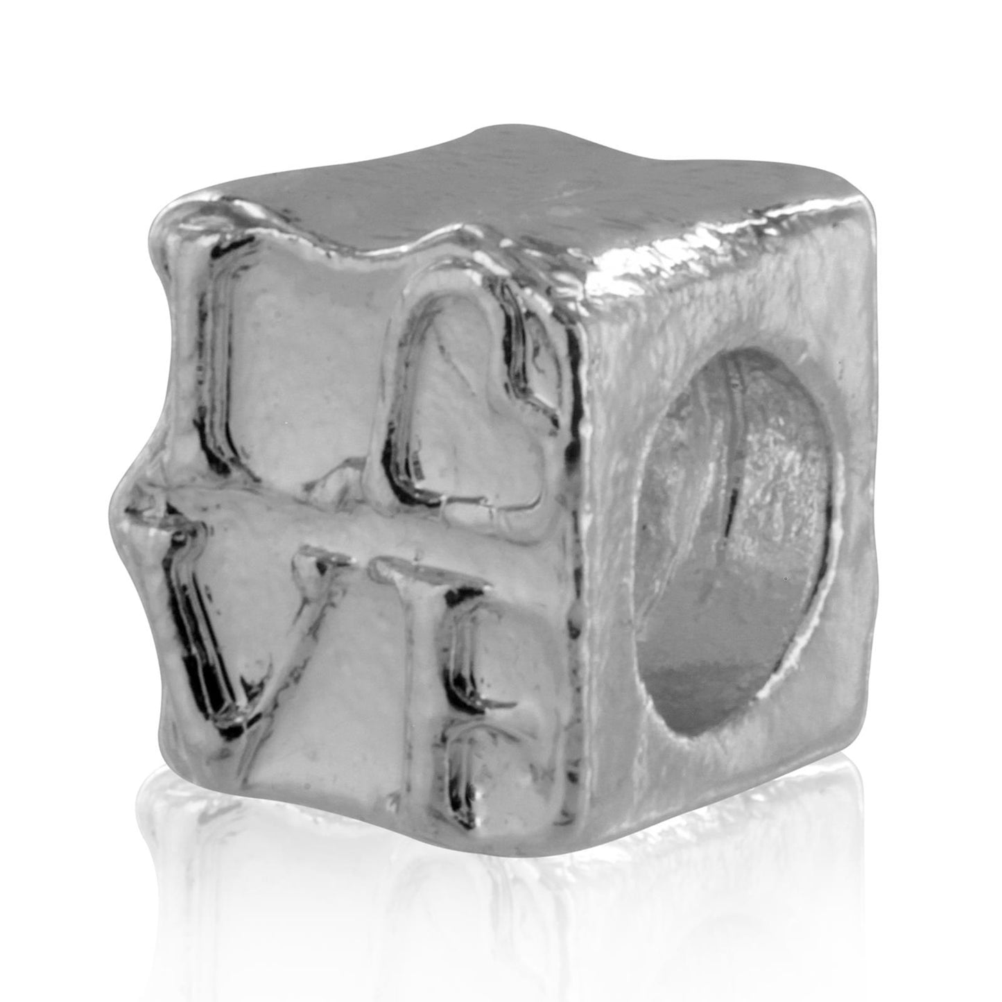 Block Formation Love Silver Plated Bead