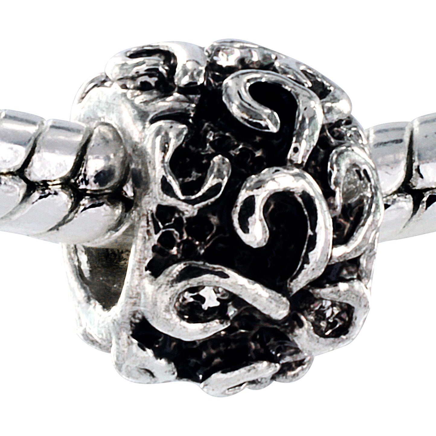 Silver Plated Swirl Design Bead