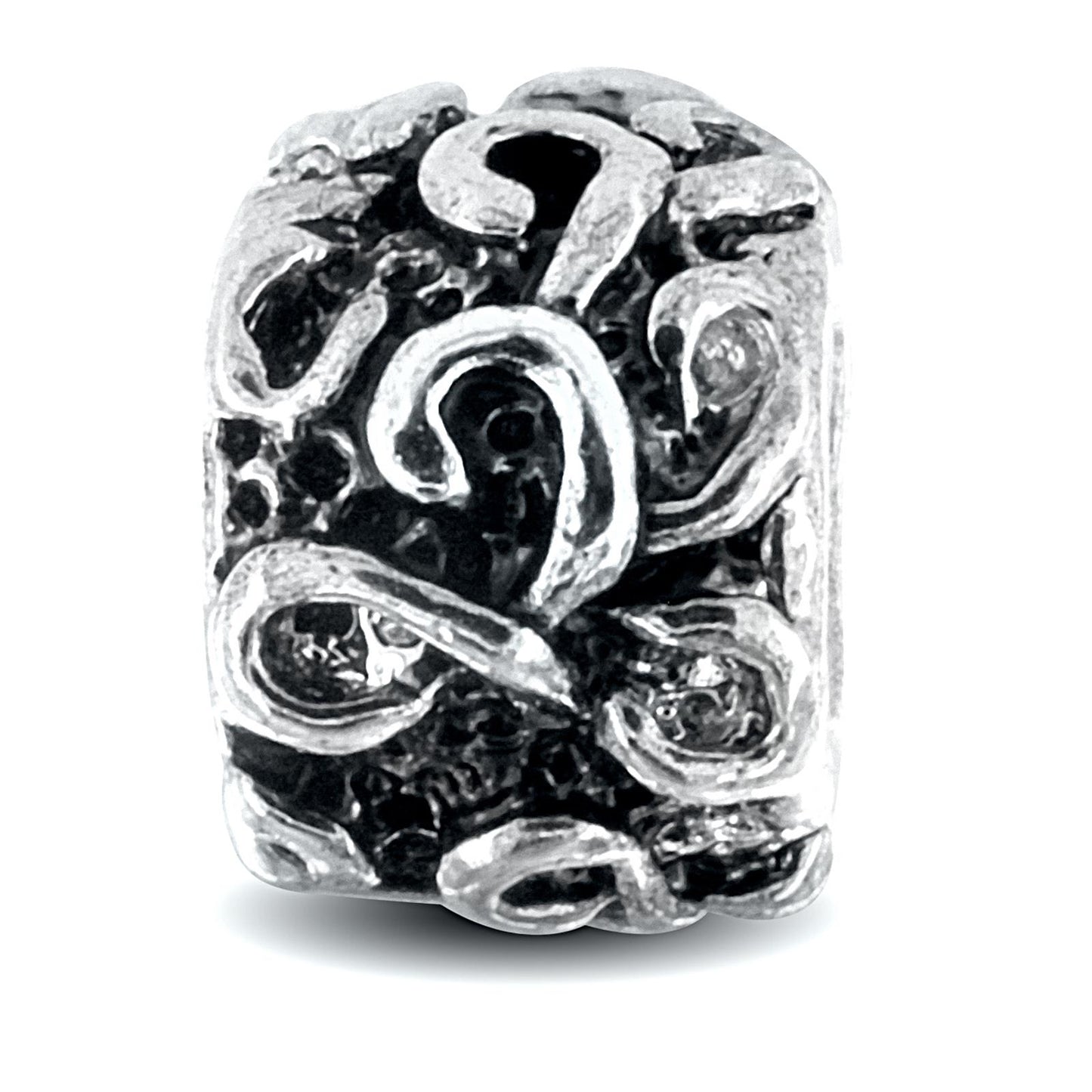 Silver Plated Swirl Design Bead