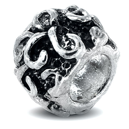 Silver Plated Swirl Design Bead