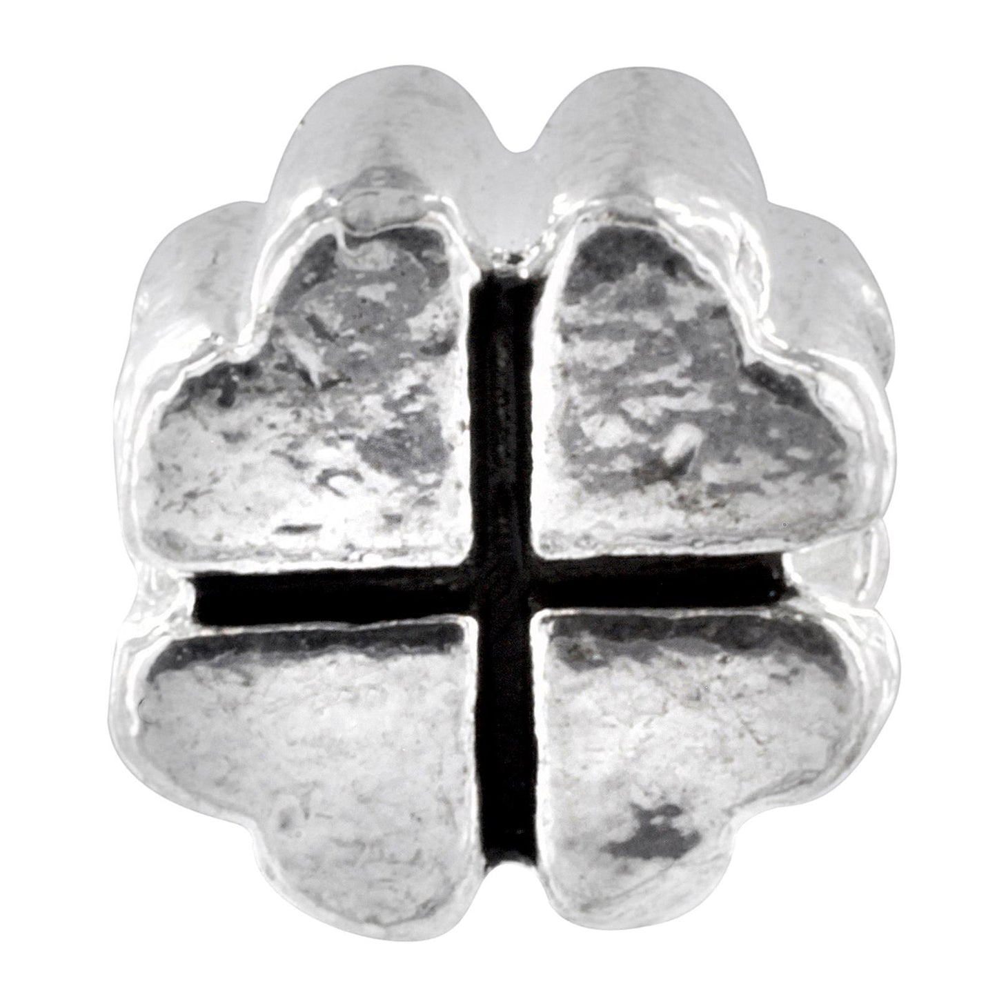 Silver Plated Four Leaf Clover Bead