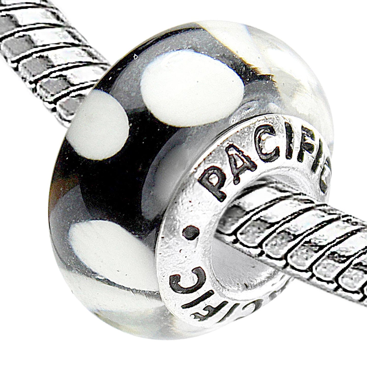 925 Sterling Silver Murano Glass Bead - Bubbles