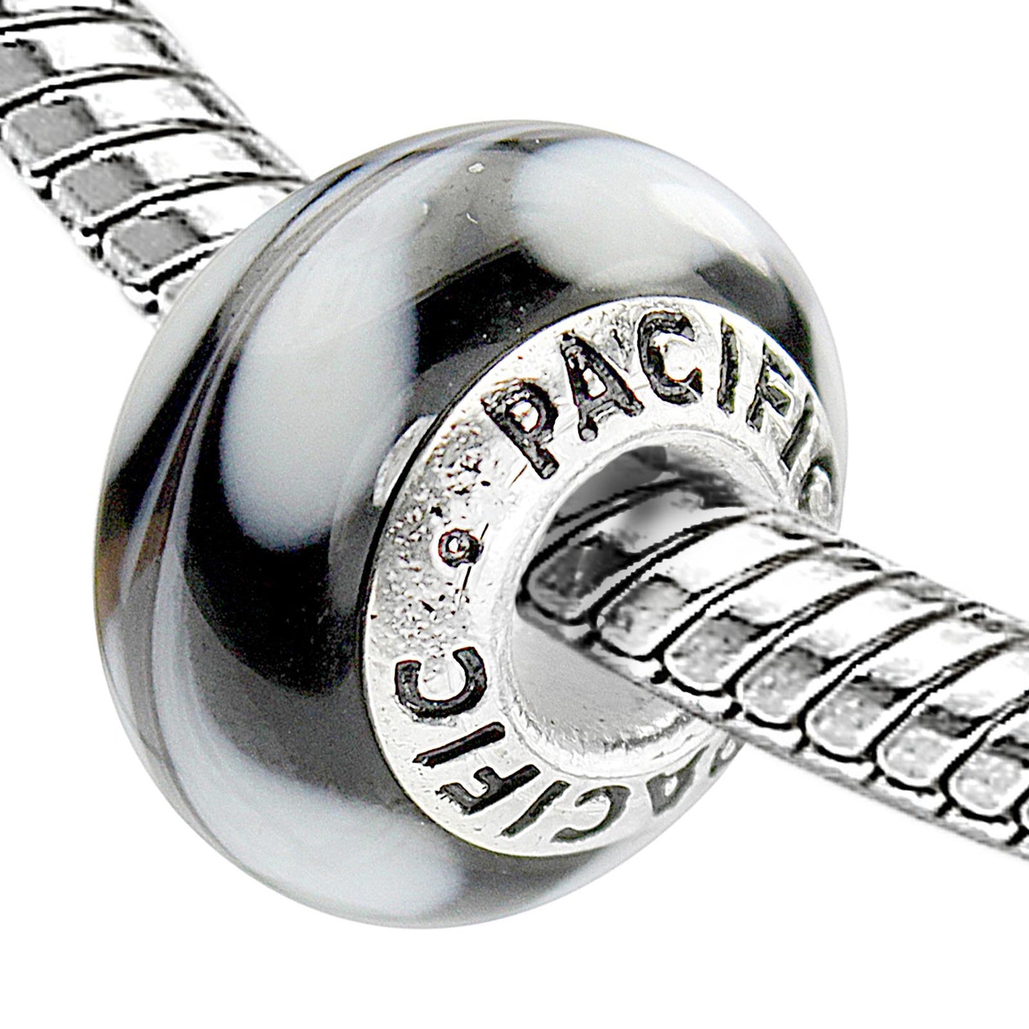 925 Sterling Silver Murano Glass Bead - Cream Cheezy