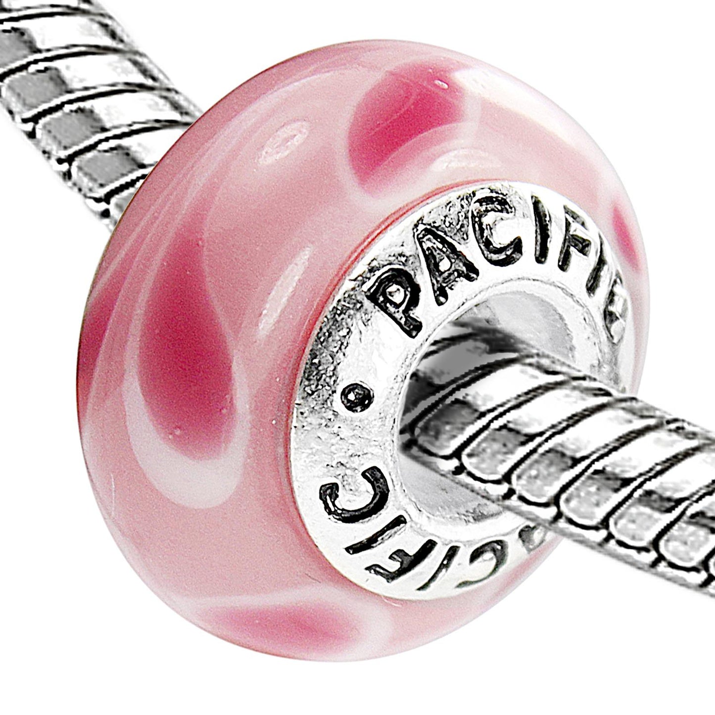 925 Sterling Silver Murano Glass Bead - Watermelon Tango