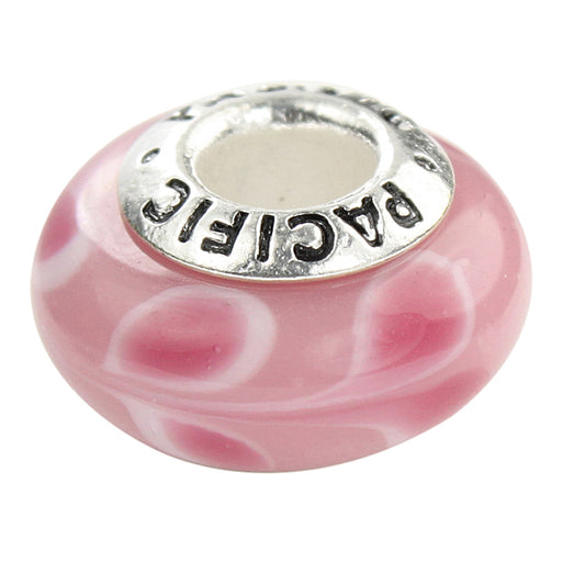 925 Sterling Silver Murano Glass Bead - Watermelon Tango