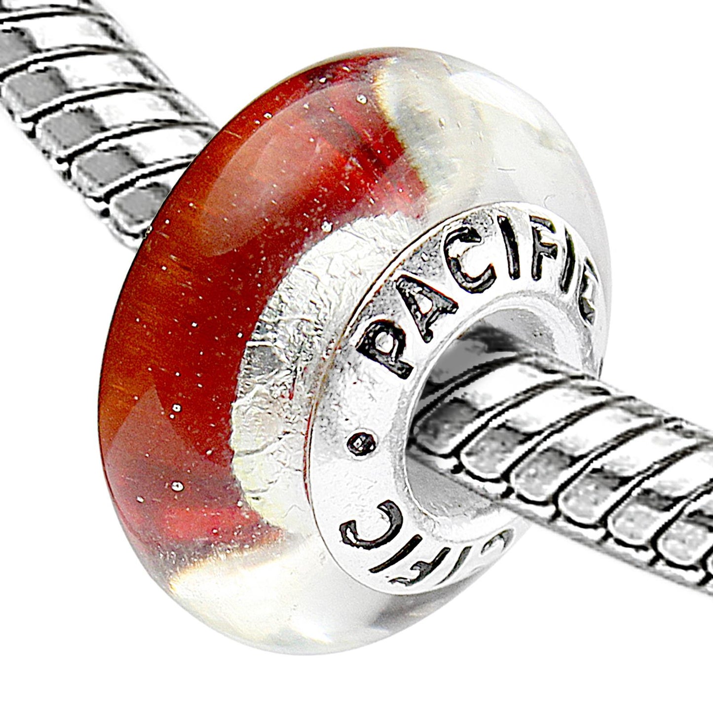925 Sterling Silver Murano Glass Bead - Lollipop