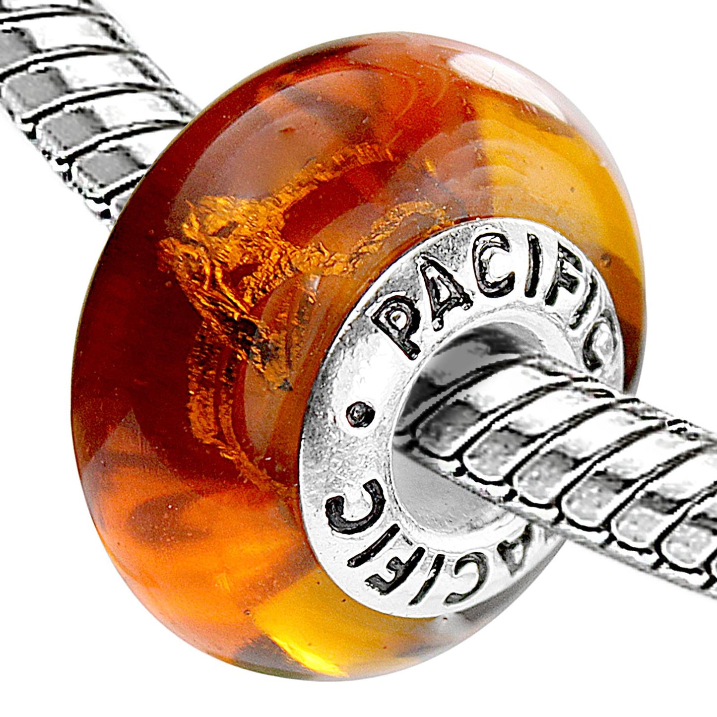 925 Sterling Silver Murano Glass Bead - Bronzy Glow