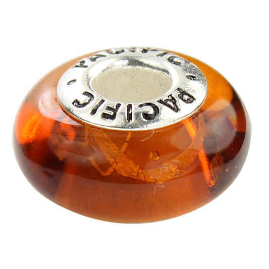 925 Sterling Silver Murano Glass Bead - Bronzy Glow