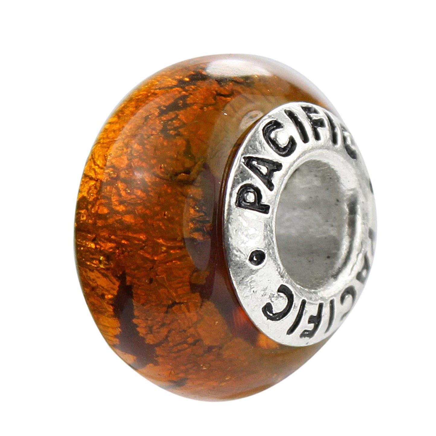925 Sterling Silver Murano Glass Bead - Golden Nugget