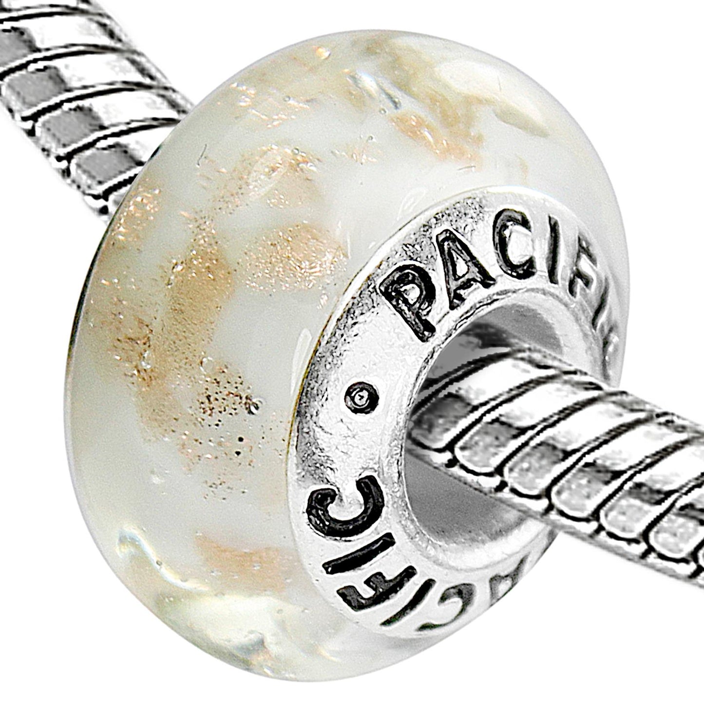 925 Sterling Silver Murano Glass Bead - Brown Sugar
