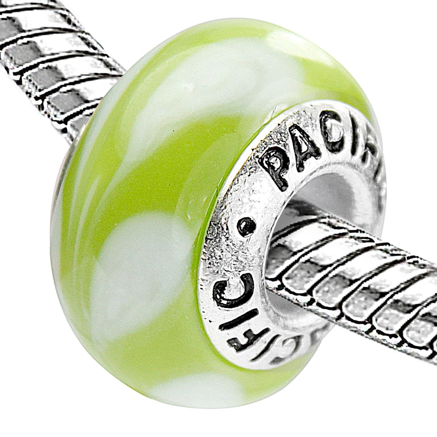 925 Sterling Silver Murano Glass Bead - Pineapple Plantation