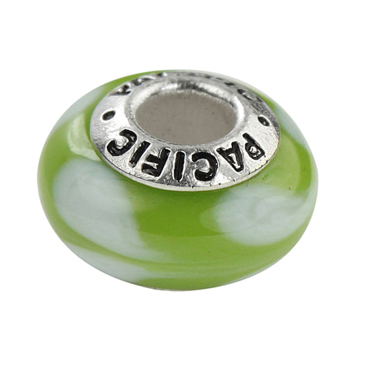 925 Sterling Silver Murano Glass Bead - Pineapple Plantation