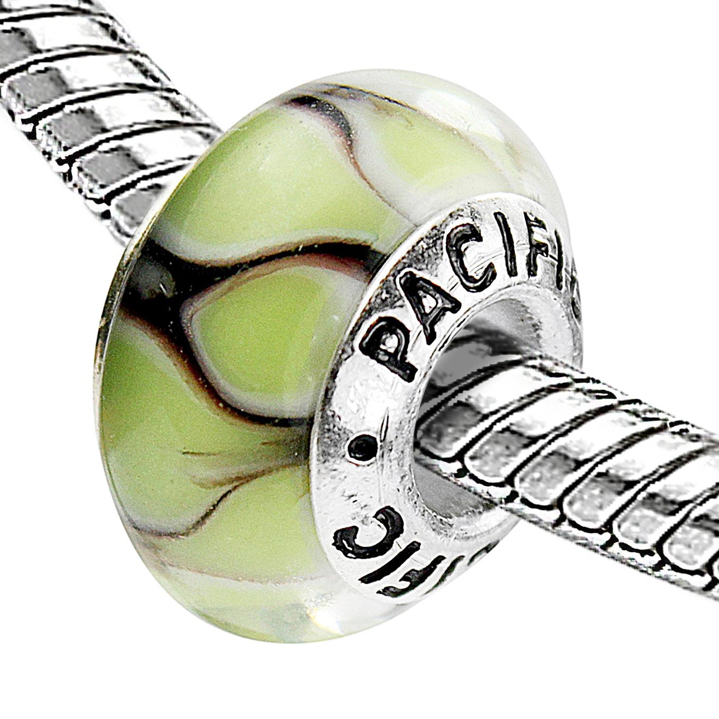 925 Sterling Silver Murano Glass Bead - Rain Forrest